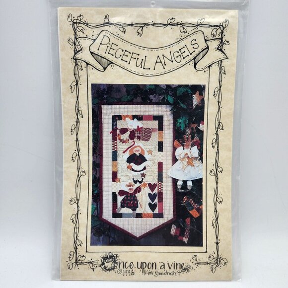 Once Upon A Vine Pieceful Angels Quilt Pattern 1996 Banner Doll Sewing Kraft - Picture 1 of 2